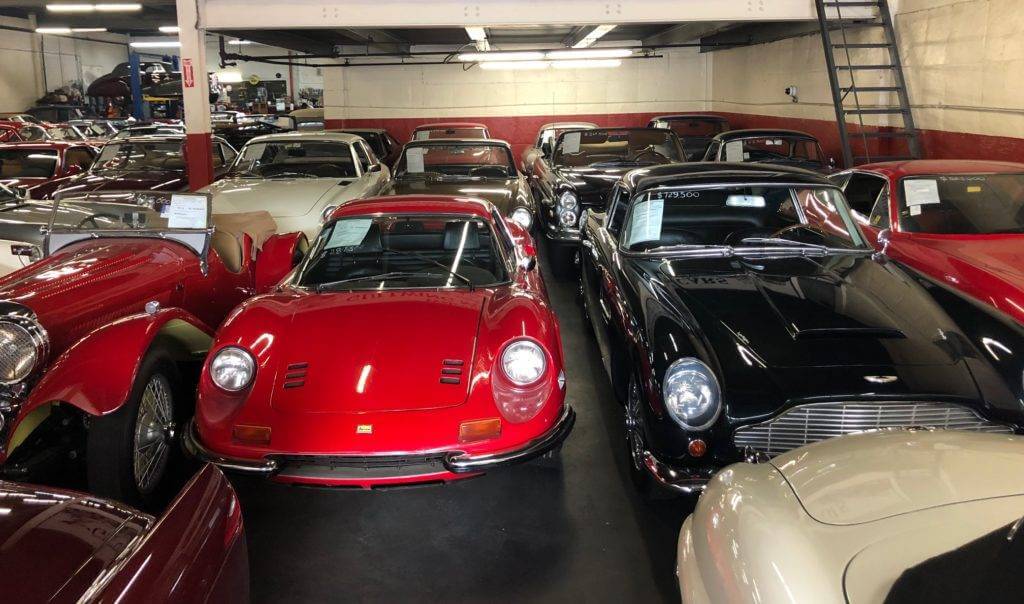 Inside Gullwing Motor Cars showroom.