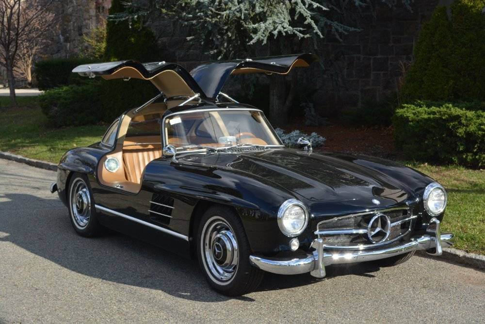 Mercedes Benz 300SL Gullwing in Black. This is one of the most desirable classic cars in the world. You can find this car at the Gullwing Motor cars location in Astoria NY. You will also find the 300SL at the Amelia Island auction. 